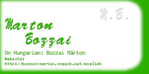 marton bozzai business card