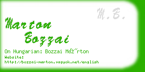 marton bozzai business card